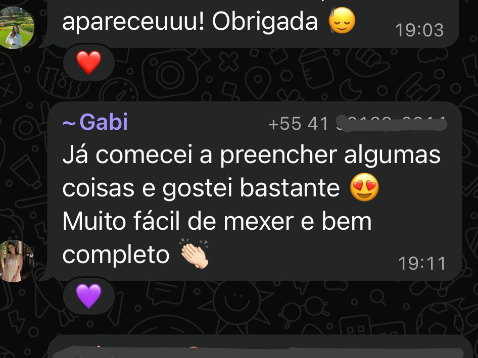 Depoimento de noiva via WhatsApp