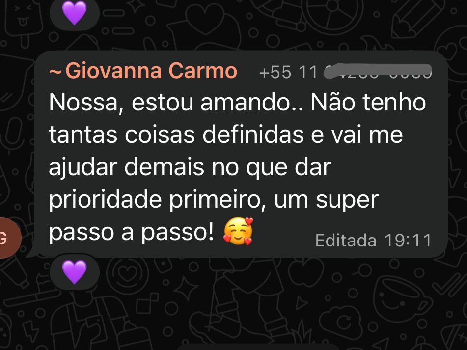 Depoimento de noiva via WhatsApp